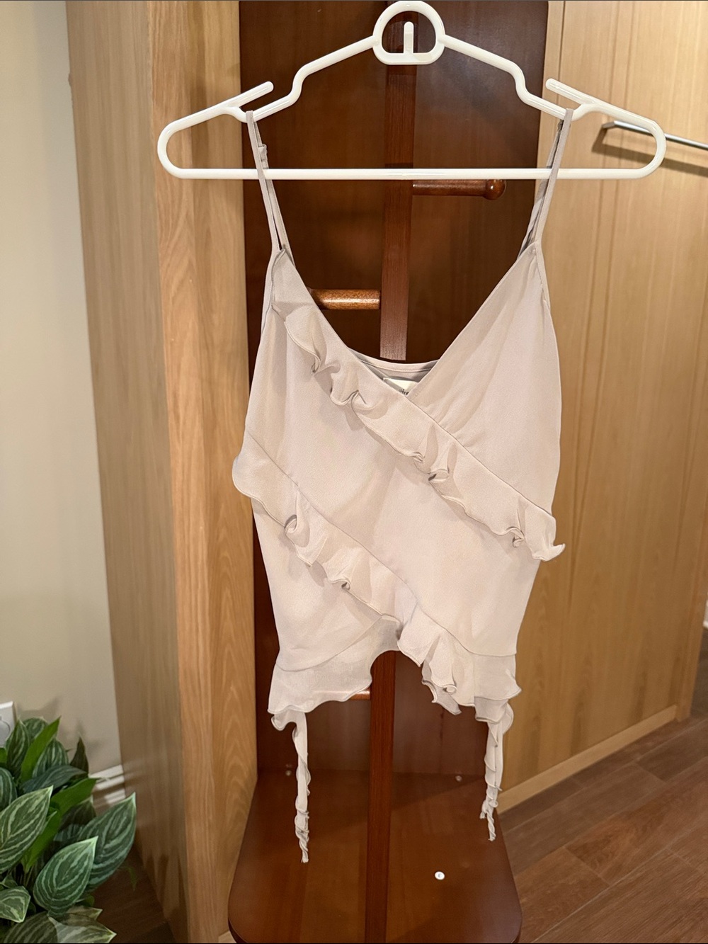 Wilfred Cream Ruffle Wrap Cami